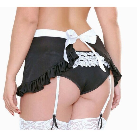 Plus Night Service Maid Costume Womens 3x 4x Cosplay Roleplay Outfit - Picture 9 of 11